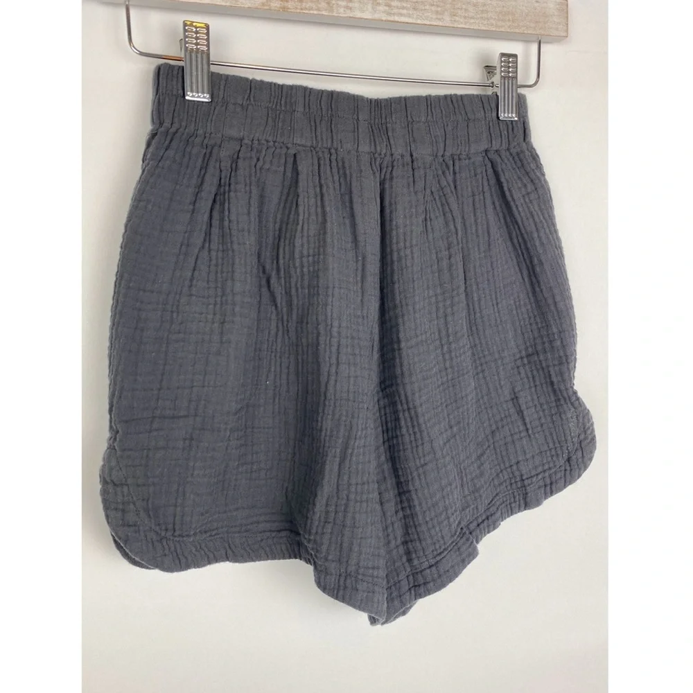 Z Supply Womens Shorts‎ XS Grey High Rise Gauze Crinkle Cotton Coastal